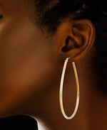 Load image into Gallery viewer, Yellow-Gold_14K Gold High Polished Large Thin Pear Shape Hoop Earrings - iHeart Jewels_I_Heart_1