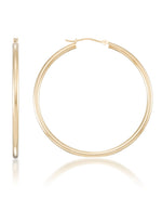 Load image into Gallery viewer, Yellow-Gold_14K Gold High Polished Round Hoop Earrings - iHeart Jewels_I_Heart_1