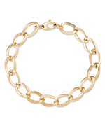 Load image into Gallery viewer, Yellow Gold_14K Gold Ladies' Sculpted Curb Link Bracelet, 7.5", Made in Italy_I_Heart_1