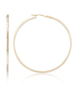 Load image into Gallery viewer, Yellow-Gold_14K Gold Large Diamond Cut Thin Hoop Earrings - iHeart Jewels_I_Heart_1