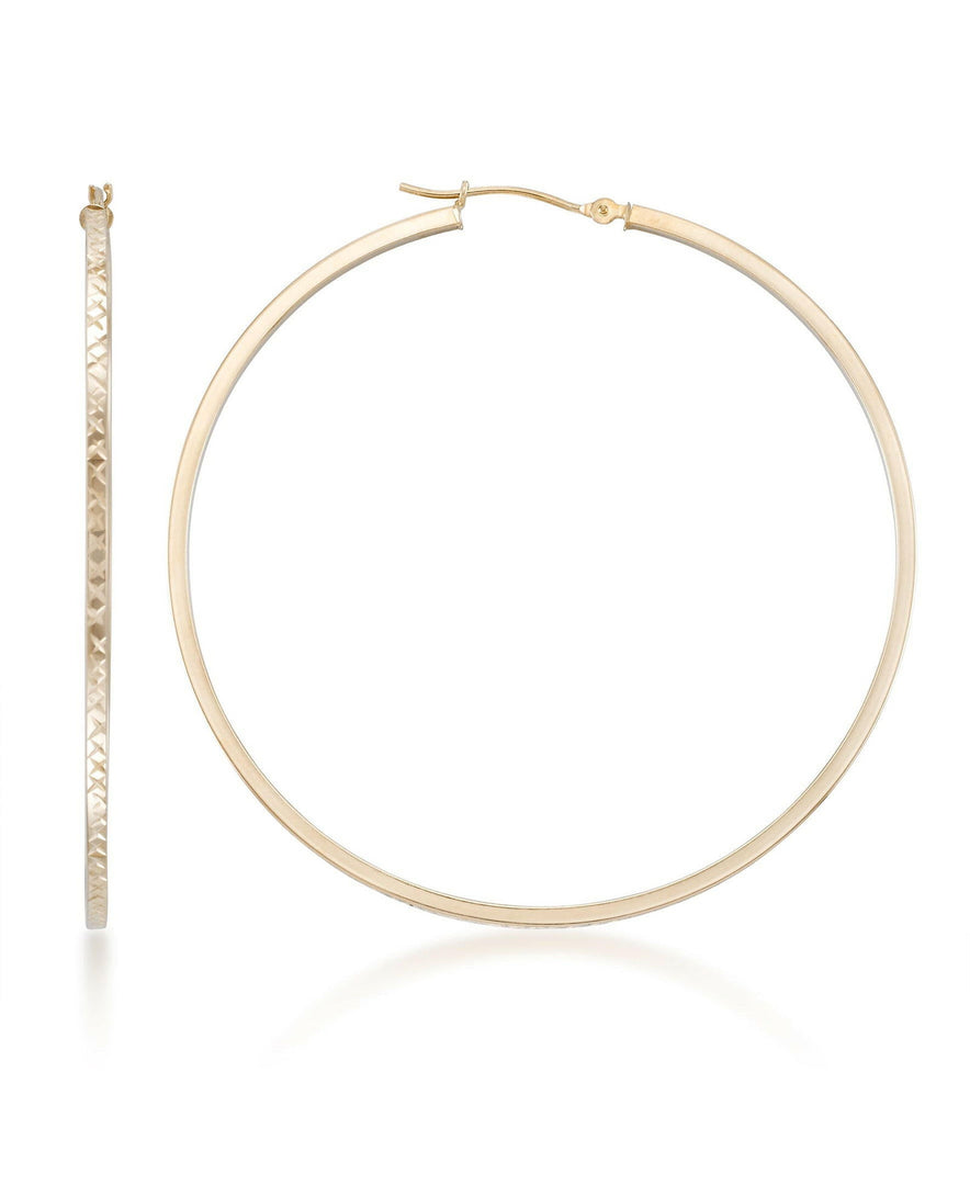 Yellow-Gold_14K Gold Large Diamond Cut Thin Hoop Earrings - iHeart Jewels_I_Heart_1