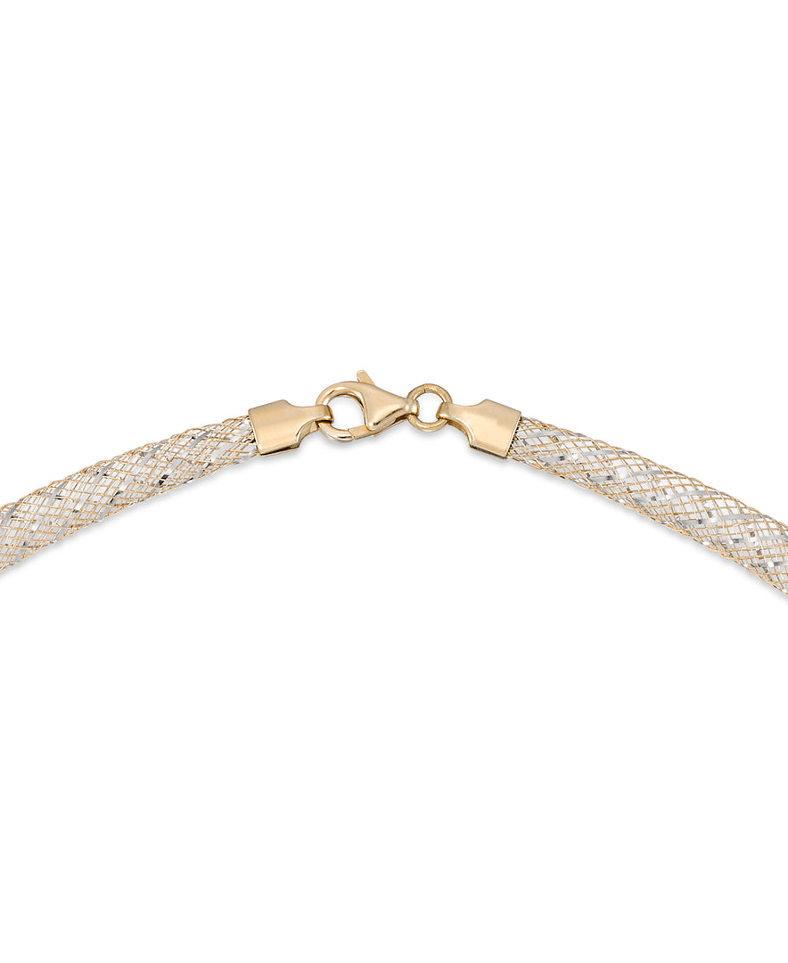 Two-Tone_14K Gold Mesh Omega Necklace, 18", Made in Italy_I_Heart_1