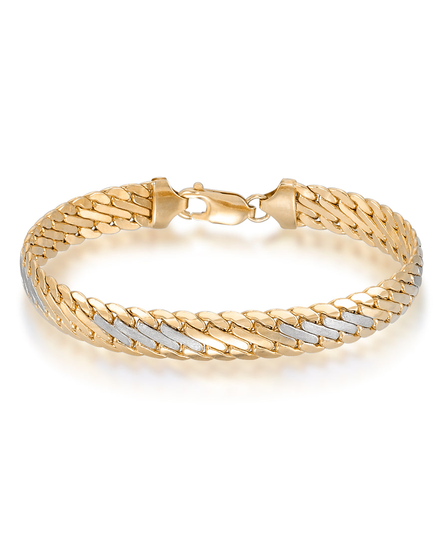 Two-Tone_14K Gold Multi Woven Bracelet, Made in Italy_I_Heart_1
