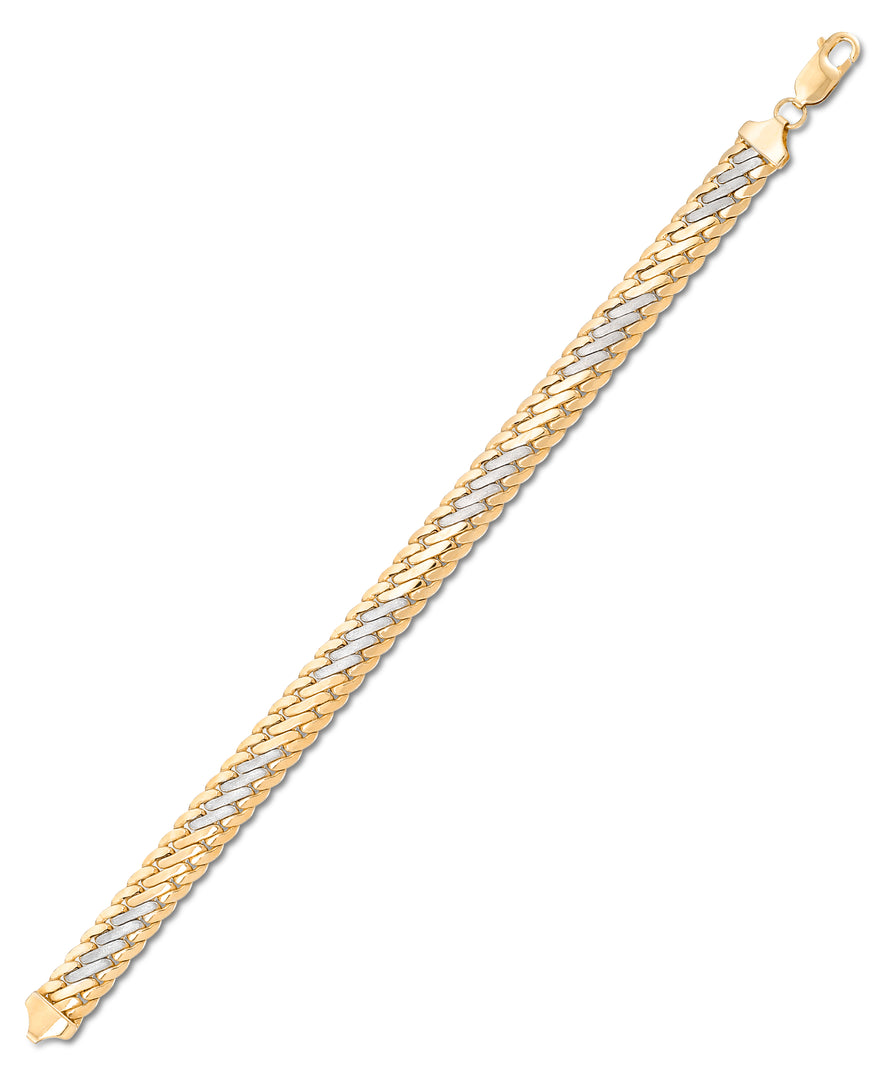 Two-Tone_14K Gold Multi Woven Bracelet, Made in Italy_I_Heart_1