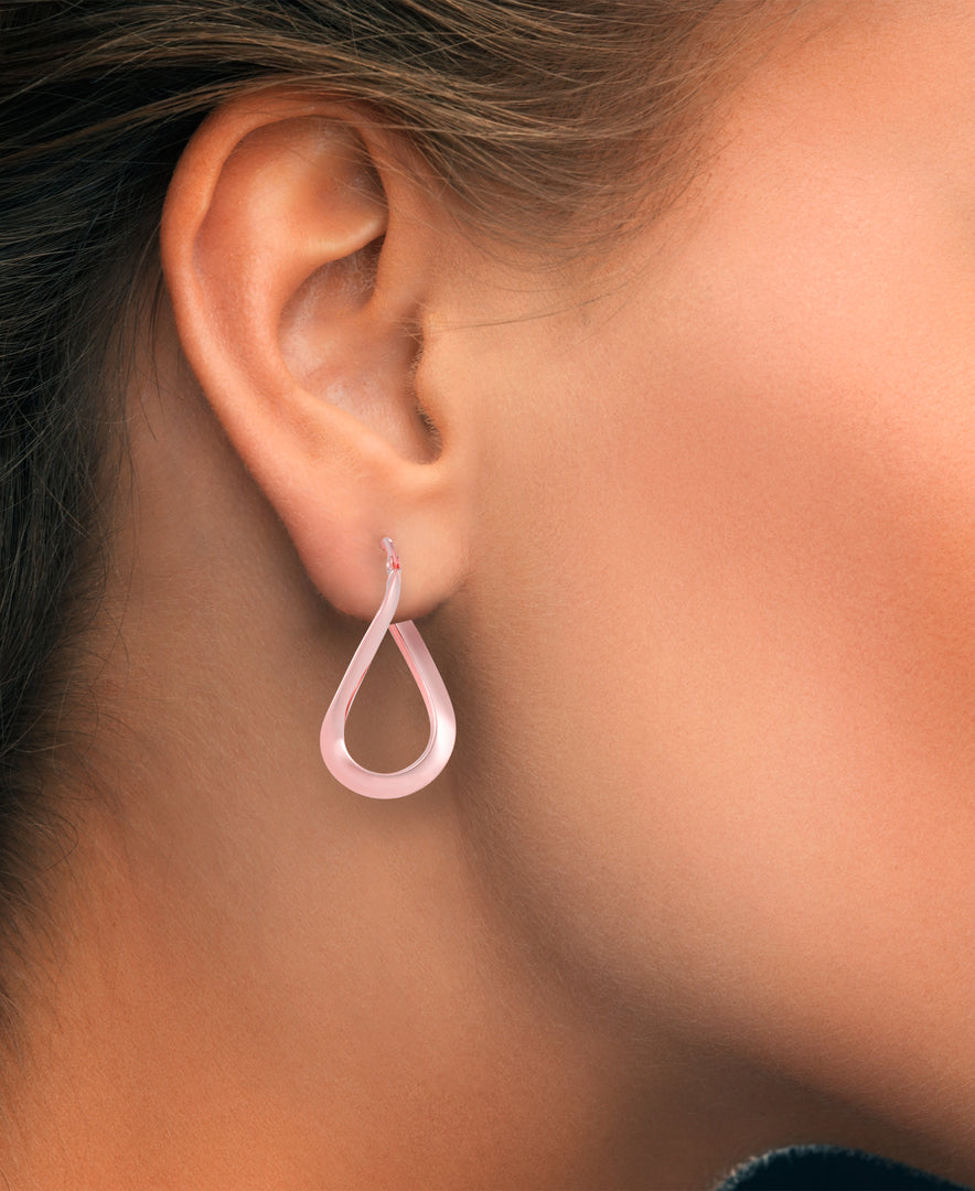 Rose Gold_14K Gold Oval Wave Hoop Earrings_I_Heart_1