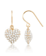 Load image into Gallery viewer, Yellow-Gold_14K Gold Pave Crystal Heart Drop Earrings - iHeart Jewels_I_Heart_1