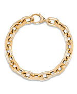 Load image into Gallery viewer, Yellow Gold_14K Gold Polished and Pave Cut Bold Paper Clip Rolo Bracelet, 8", Made in Italy_I_Heart_1