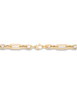 Load image into Gallery viewer, Yellow Gold_14K Gold Polished and Pave Cut Bold Paper Clip Rolo Necklace , 18", Made in Italy_I_Heart_1