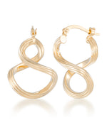 Load image into Gallery viewer, Yellow Gold_14K Gold Ribbed Figure Eight Hoop Earrings_I_Heart_1