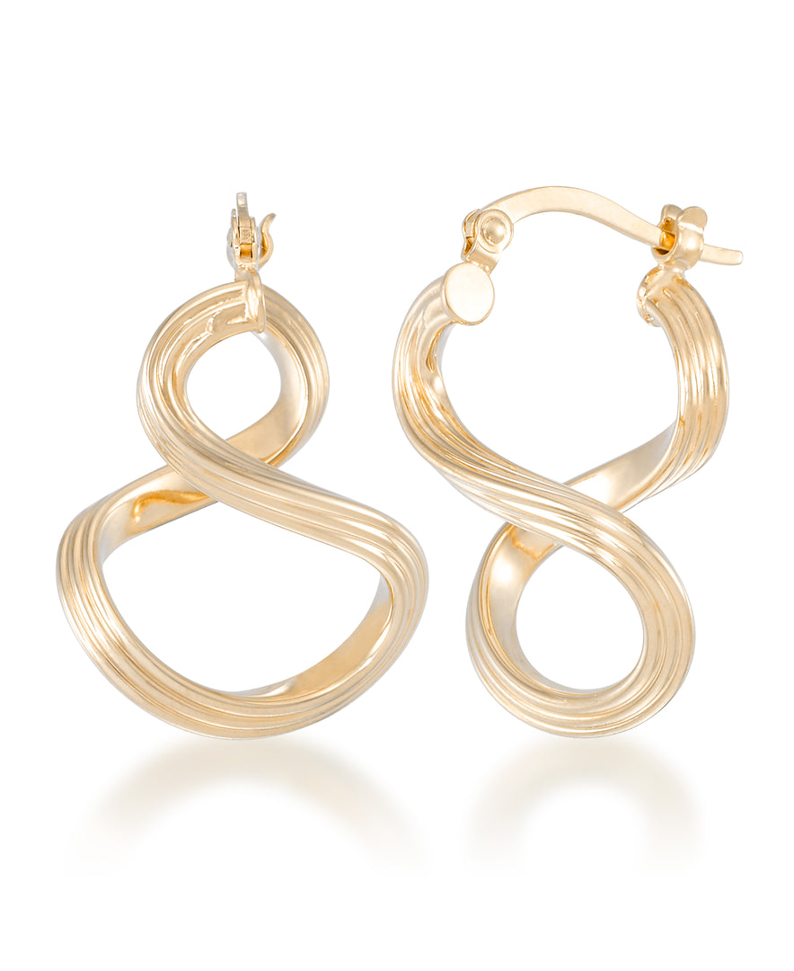 Yellow Gold_14K Gold Ribbed Figure Eight Hoop Earrings_I_Heart_1