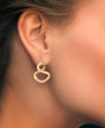 Load image into Gallery viewer, Yellow Gold_14K Gold Ribbed Figure Eight Hoop Earrings_I_Heart_1