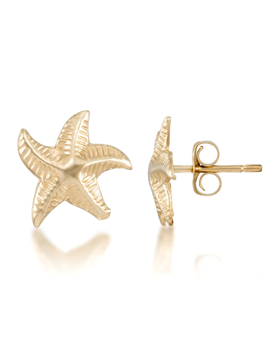 Yellow-Gold_14K Gold Starfish Stud Earrings - iHeart Jewels_I_Heart_1