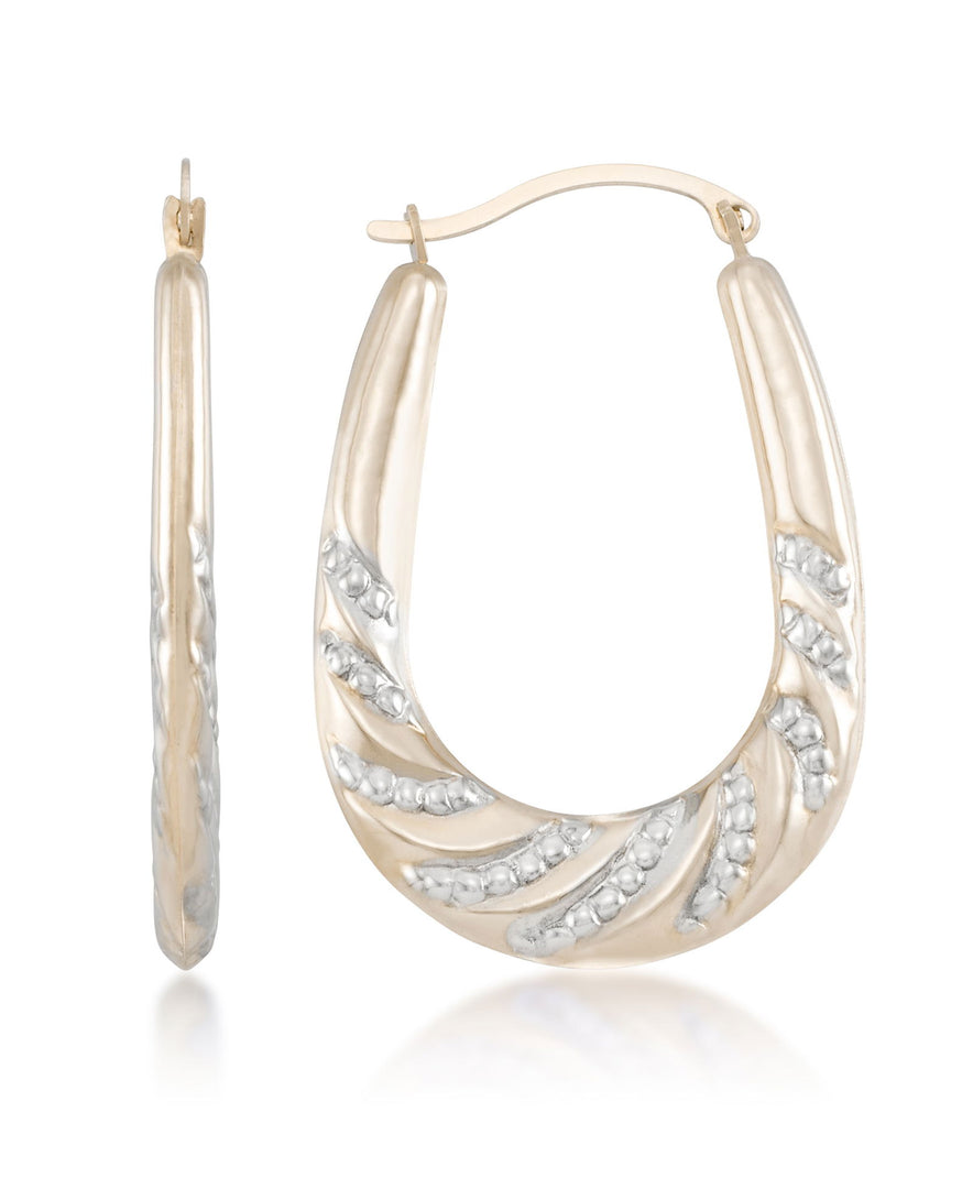 Two-Tone_14K Gold Two-Tone Graduated Large Hoop Earrings - iHeart Jewels_I_Heart_1