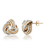 Load image into Gallery viewer, Two-Tone_14K Gold Two-Tone Polished and Rope Loveknot Earrings - iHeart Jewels_I_Heart_1