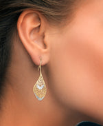 Load image into Gallery viewer, Two-Tone_14K Two-Tone Gold Filigree Dangle Earrings_I_Heart_1