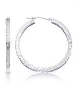 Load image into Gallery viewer, White-Gold_14K White Gold Diamond Cut Large Square Tube Hoop Earrings - iHeart Jewels_I_Heart_1