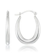 Load image into Gallery viewer, White Gold_14K White Gold Tapered Hoop Earrings - iHeart Jewels_I_Heart_1