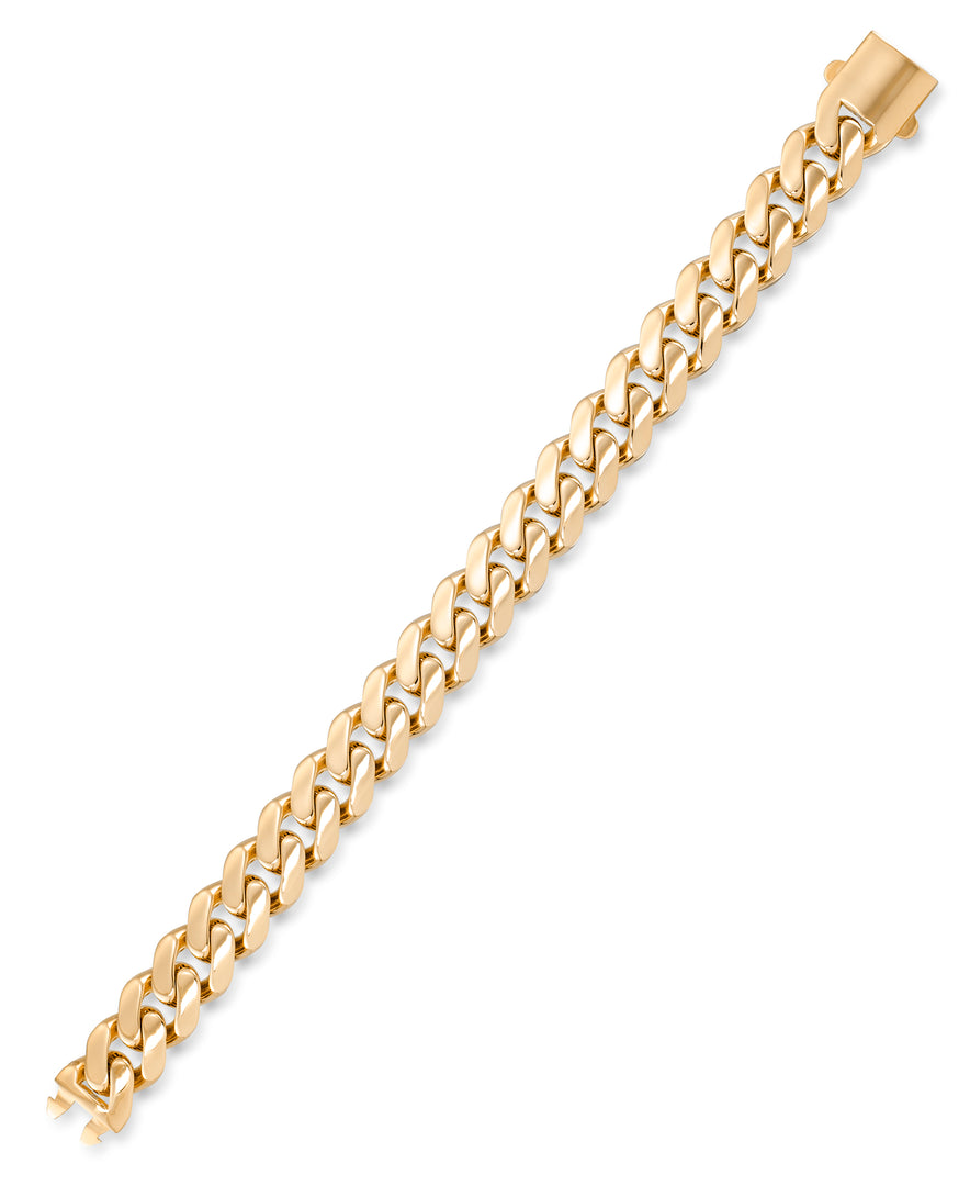 Yellow Gold_14K Gold Bold Domed Curb Link Bracelet_I_Heart_1