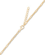 Load image into Gallery viewer, 14K Yellow Gold over Sterling Silver_1_10_CT._T.W._Simulated_Diamond_Paper_Clip_Necklace_in_Sterling_Silver_16_with_2_Extender_I_Heart_1