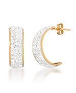Load image into Gallery viewer, 14K Yellow Gold over Sterling Silver 1/2 CT. T.W. Simulated Diamond Wide Demi Hoop Earrings_I_Heart_1