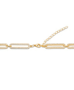 Load image into Gallery viewer, 14K Yellow Gold over Sterling Silver_6 CT. T.W. Simulated Diamond Paper Clip NecklaceI_Heart_1