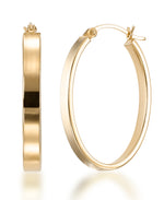 Load image into Gallery viewer, 14K Yellow Gold over Sterling Silver_Oval Hoop Earrings_I_Heart_1
