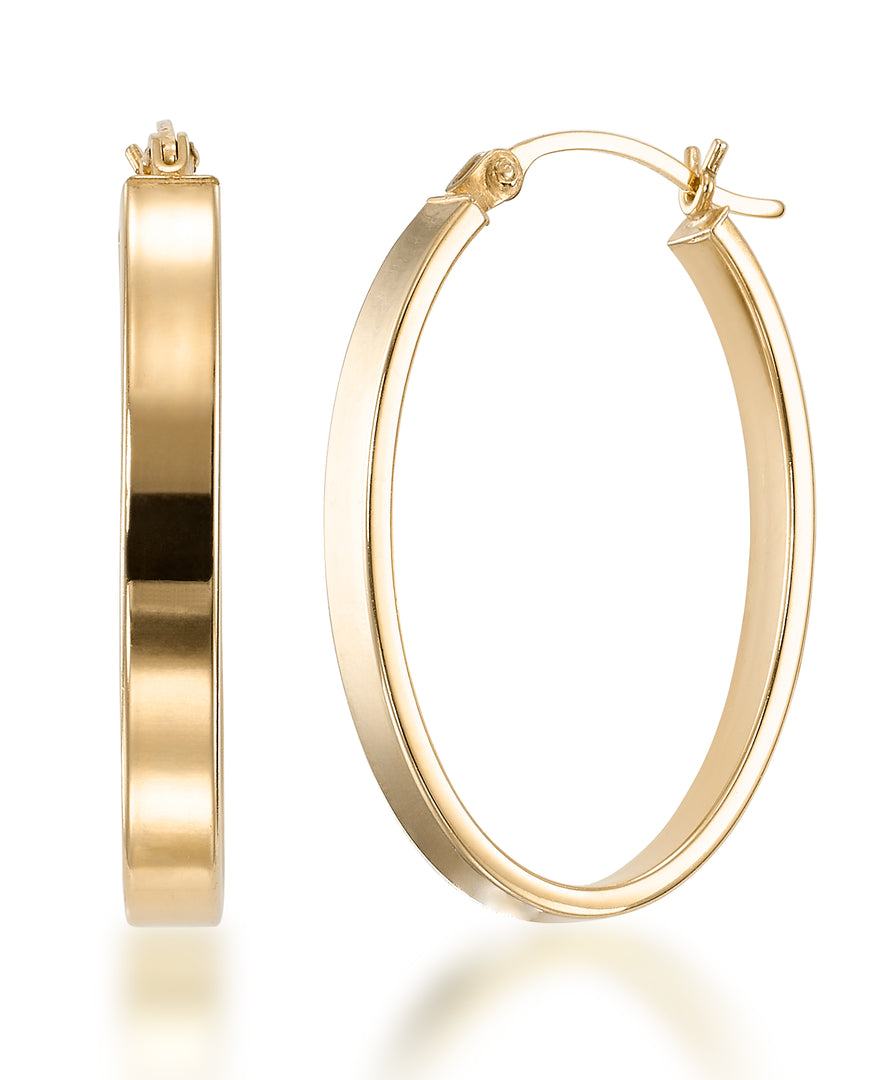 14K Yellow Gold over Sterling Silver_Oval Hoop Earrings_I_Heart_1