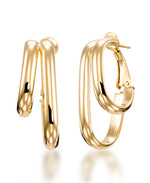 Cargar imagen en el visor de la galería, 18K Yellow Gold over Sterling Silver_Double Paper Clip Hoop Earrings with Omega Back, Made in Italy_I_Heart_1