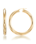 Load image into Gallery viewer, 18K Yellow Gold over Sterling Silver_Hand Polished Bold Large Round Hoop Earrings, Made in Italy_I_Heart_1
