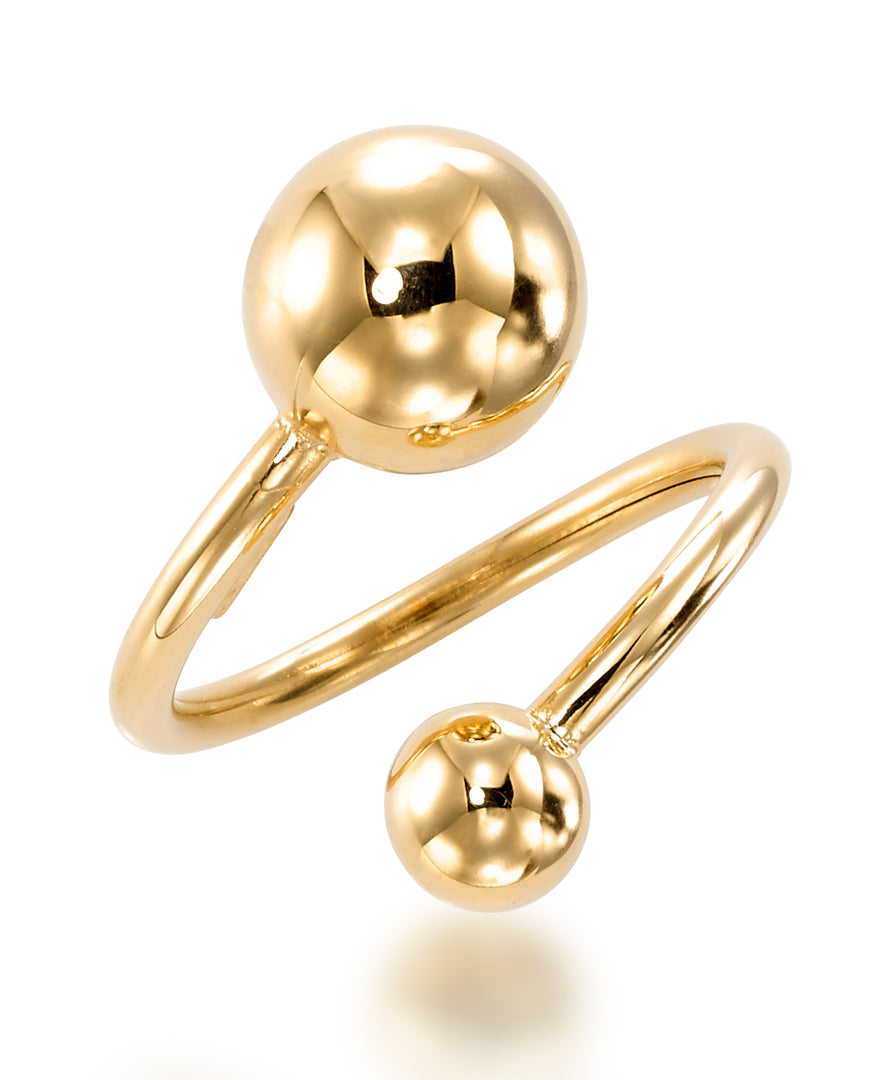 18K Yellow Gold over Sterling Silver High Polished Bypass Wrap Around Ring, Size 6, Made in Italy_I_Heart_1