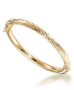 Load image into Gallery viewer, 18K Yellow Gold over Sterling Silver_ Reversable Italian Twist and High Polished Dome Bangle, Size 7 - Fits Average Size Wrist, Made in Italy_I_Heart_1