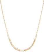 Load image into Gallery viewer, 14K Yellow Gold over Sterling Silver_1_10_CT._T.W._Simulated_Diamond_Paper_Clip_Necklace_in_Sterling_Silver_16_with_2_Extender_I_Heart_1