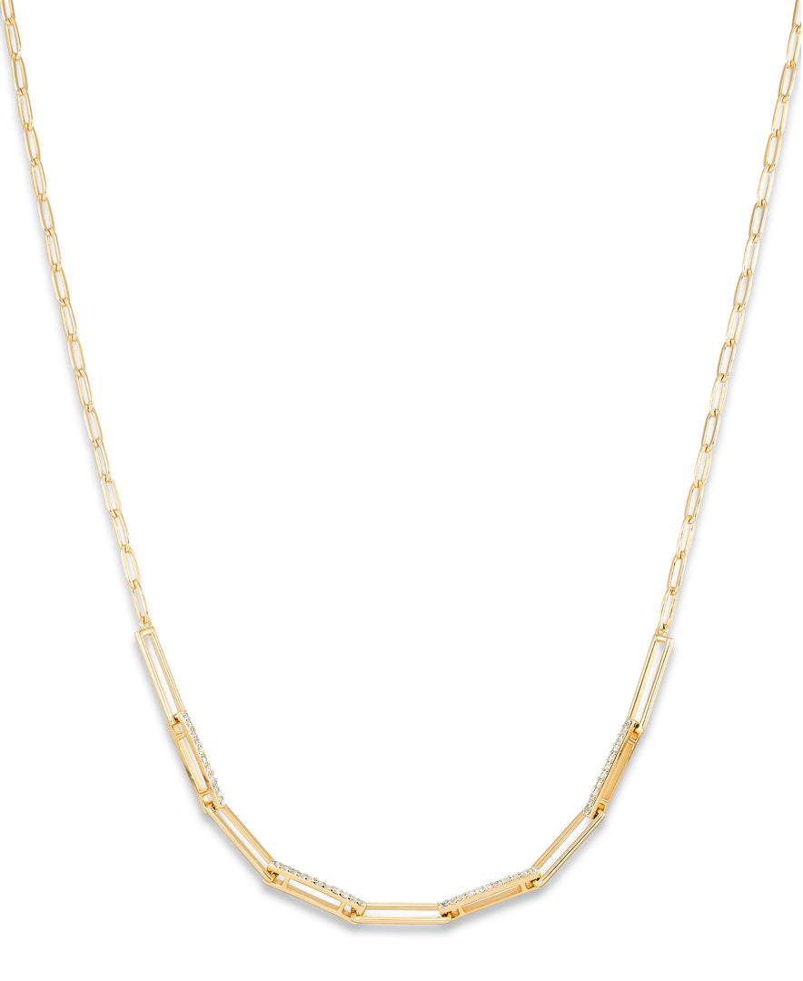 14K Yellow Gold over Sterling Silver_1_10_CT._T.W._Simulated_Diamond_Paper_Clip_Necklace_in_Sterling_Silver_16_with_2_Extender_I_Heart_1