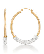 Load image into Gallery viewer, 14K Yellow Gold over Sterling Silver_1 1/2 CT. T.W. Simulated Diamond and Polished Large Hoop Earrings_I_Heart_1