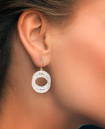 Load image into Gallery viewer, 14K Yellow Gold over Sterling Silver_1 1/4 CT. T.W. Simulated Diamond Interlocking Circle Drop Earrings_I_Heart_1