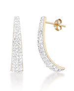 Load image into Gallery viewer, 14K Yellow Gold over Sterling Silver_1/2 CT. T.W. Simulated Diamond Demi Hoop Earrings_I_Heart_1