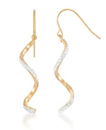 Load image into Gallery viewer, 14K Yellow Gold over Sterling Silver_1/3 CT. T.W. Simulated Diamond Spiral Dangle Earrings_I_Heart_1