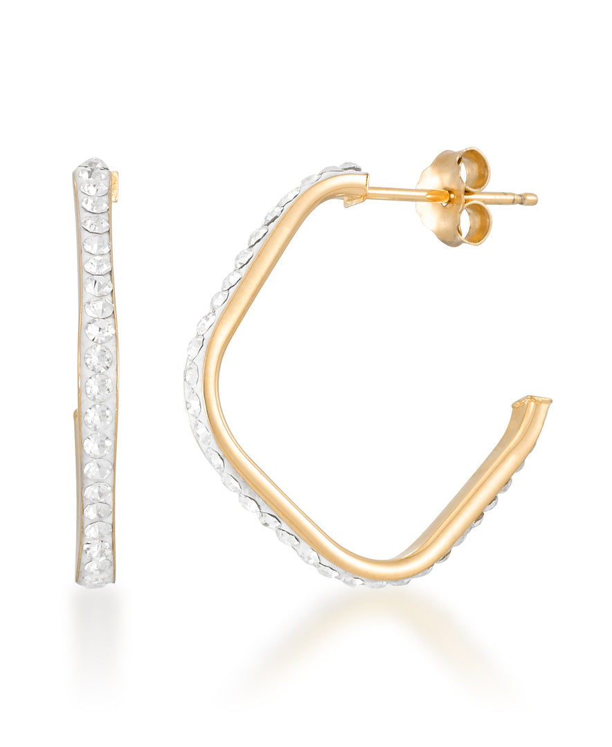 14K Yellow Gold over Sterling Silver_1/3 CT. T.W. Simulated Diamond Thin Profile Abstract Demi Hoop Earrings_I_Heart_1