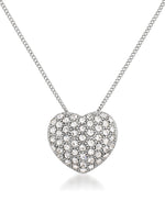 Load image into Gallery viewer, Platinum over Sterling Silver 1/4 CT. T.W. Simulated Diamond Heart Pendant_I_Heart_1