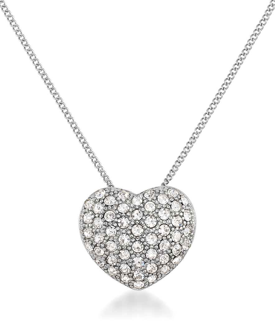 Platinum over Sterling Silver 1/4 CT. T.W. Simulated Diamond Heart Pendant_I_Heart_1