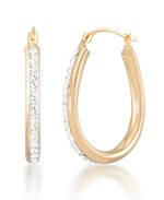 Load image into Gallery viewer, 14K Yellow Gold over Sterling Silver_1/8 CT. T.W. Simulated Diamond Pear Shaped Hoop Earrings_I_Heart_1