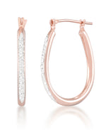 Load image into Gallery viewer, 14K Rose Gold over Sterling Silver_1/8 CT. T.W. Simulated Diamond Pear Shaped  Sterling Silver Hoop Earrings_I_Heart_2