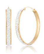 Load image into Gallery viewer, 14K Yellow Gold over Sterling Silver_1 CT. T.W. Simulated Diamond Bold Oval Hoop Earrings_I_Heart_1
