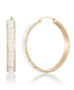 Load image into Gallery viewer, 14K Yellow Gold over Sterling Silver_1 CT. T.W. Simulated Diamond Large Bold Hoop Earrings_I_Heart_1