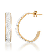 Load image into Gallery viewer, 14K Yellow Gold over Sterling Silver_3/4 CT. T.W. Simulated Diamond Abstract Demi Hoop Earrings_I_Heart_1