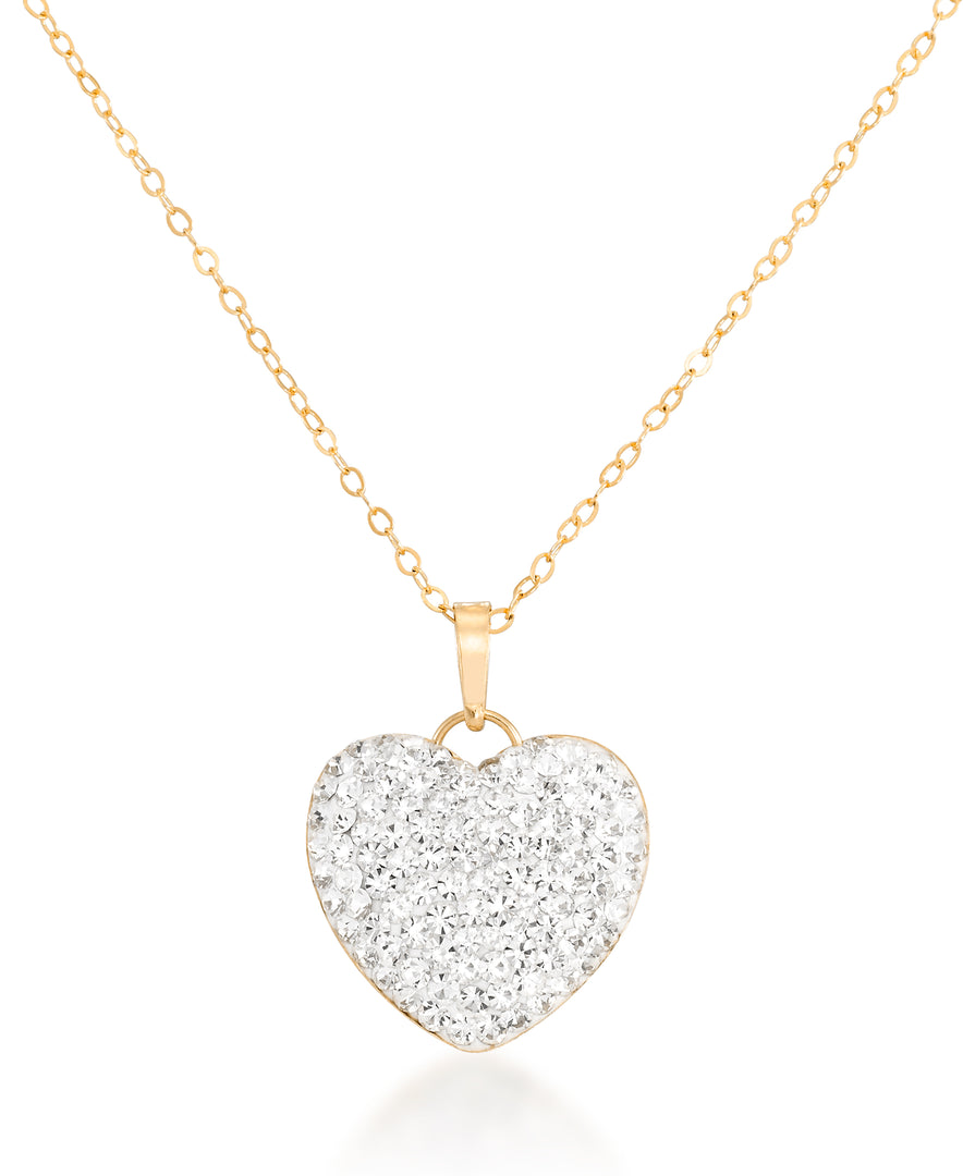 14K Yellow Gold over Sterling Silver_3/4 CT. T.W. Simulated Diamond Heart Pendant, 18"_I_Heart_1