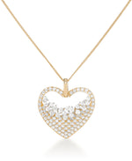 Load image into Gallery viewer, 14K Yellow Gold over Sterling Silver_4 1/4 CT. T.W. Simulated Diamond Radiant Heart Pendant in Platinum over Sterling Silver, 18"_I_Heart_1