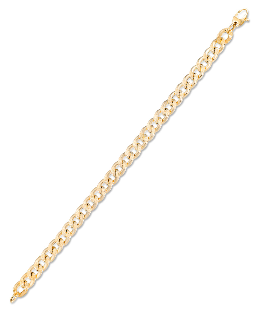 Yellow Gold_14K Gold Bold Curb Link Bracelet, 7.75", Made in Italy_I_Heart_1