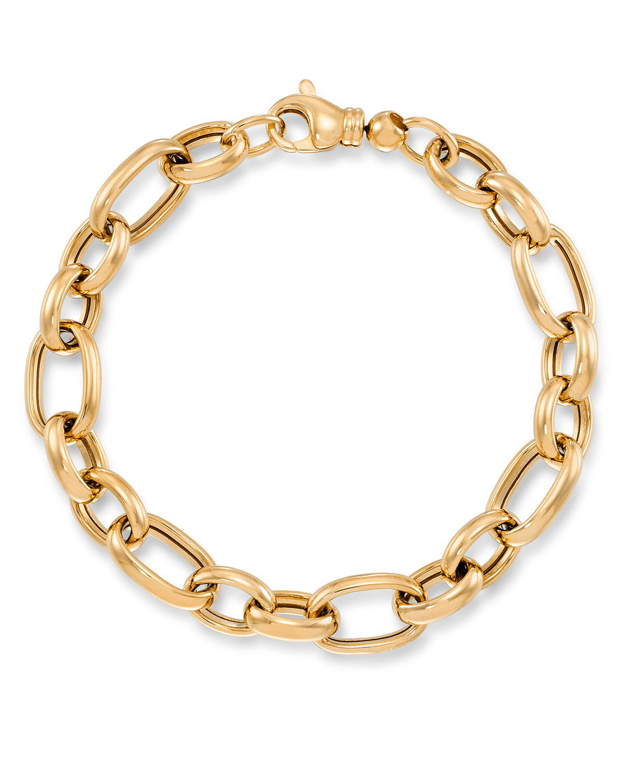 Yellow Gold_10K Gold Round and Oval Link Rolo Brancelet_I_Heart_1