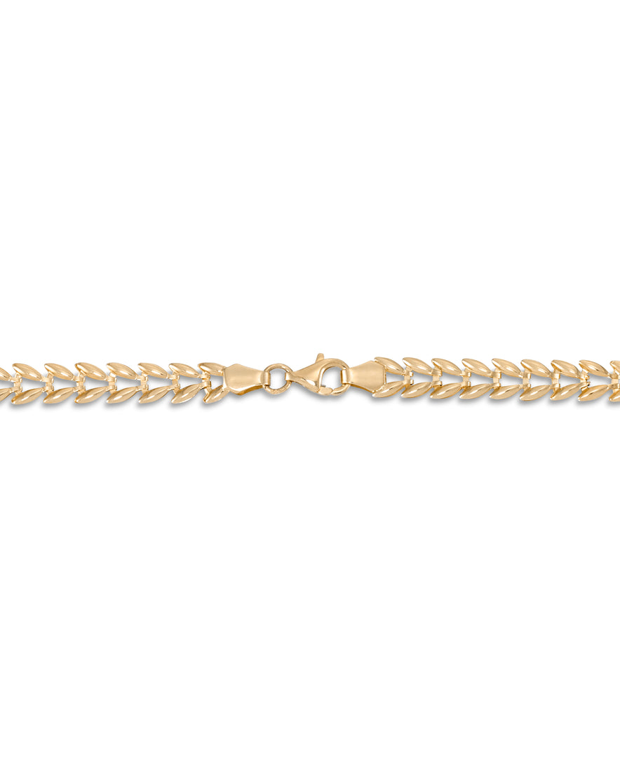 Yellow Gold_14K Gold Domed Chevron Stampato Necklace, 18", Made in Italy_I_Heart_1